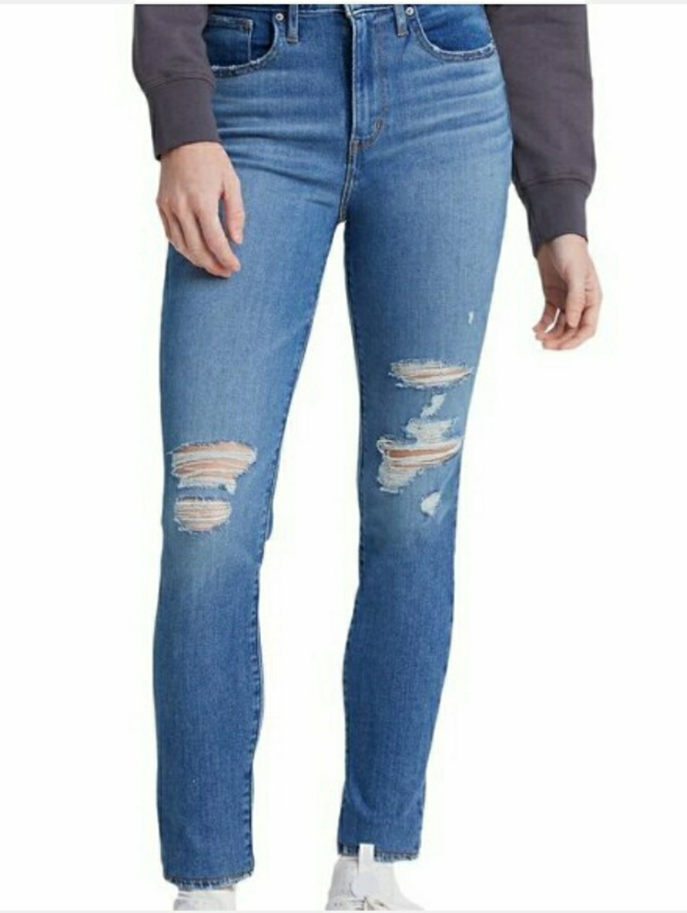 Levi’s 721 Distressed High Rise Skinny Jeans 28